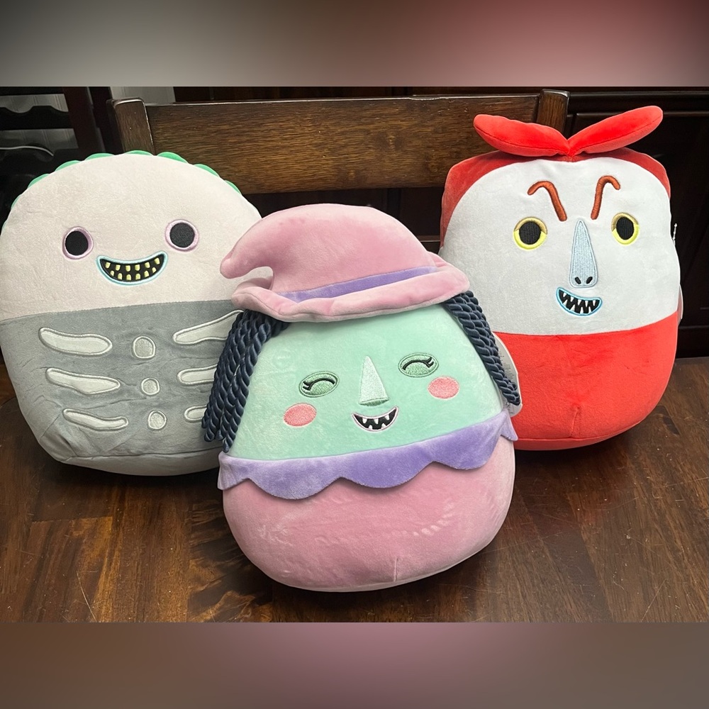 NWT Squishmallows Nightmare Before Christmas Lock Shock & Barrel 8 inch